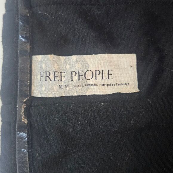 Y2K VTG Free People Sz M Festival Tube Top Black Floral Sheer Summer Whimseygoth - Picture 2 of 6